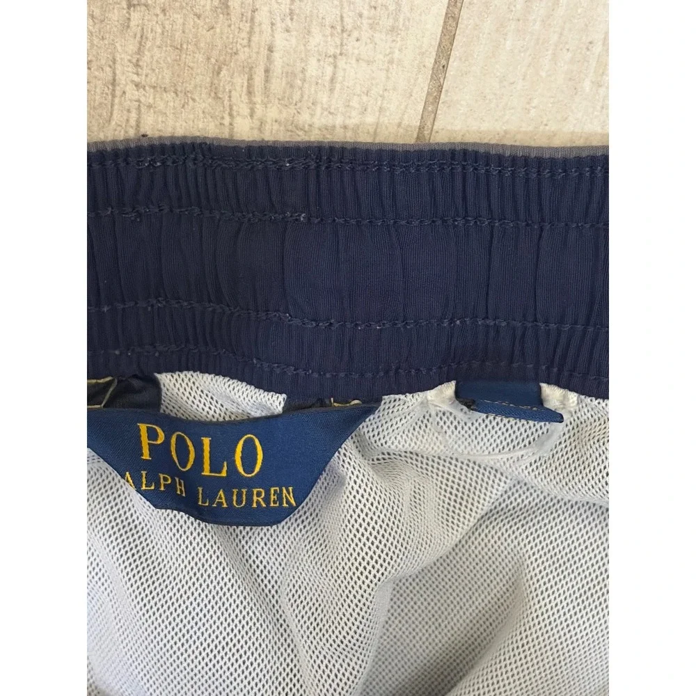 Polo Ralph Lauren Mens Swim Trunks Gray Mesh Lined Drawstring Shorts Size M